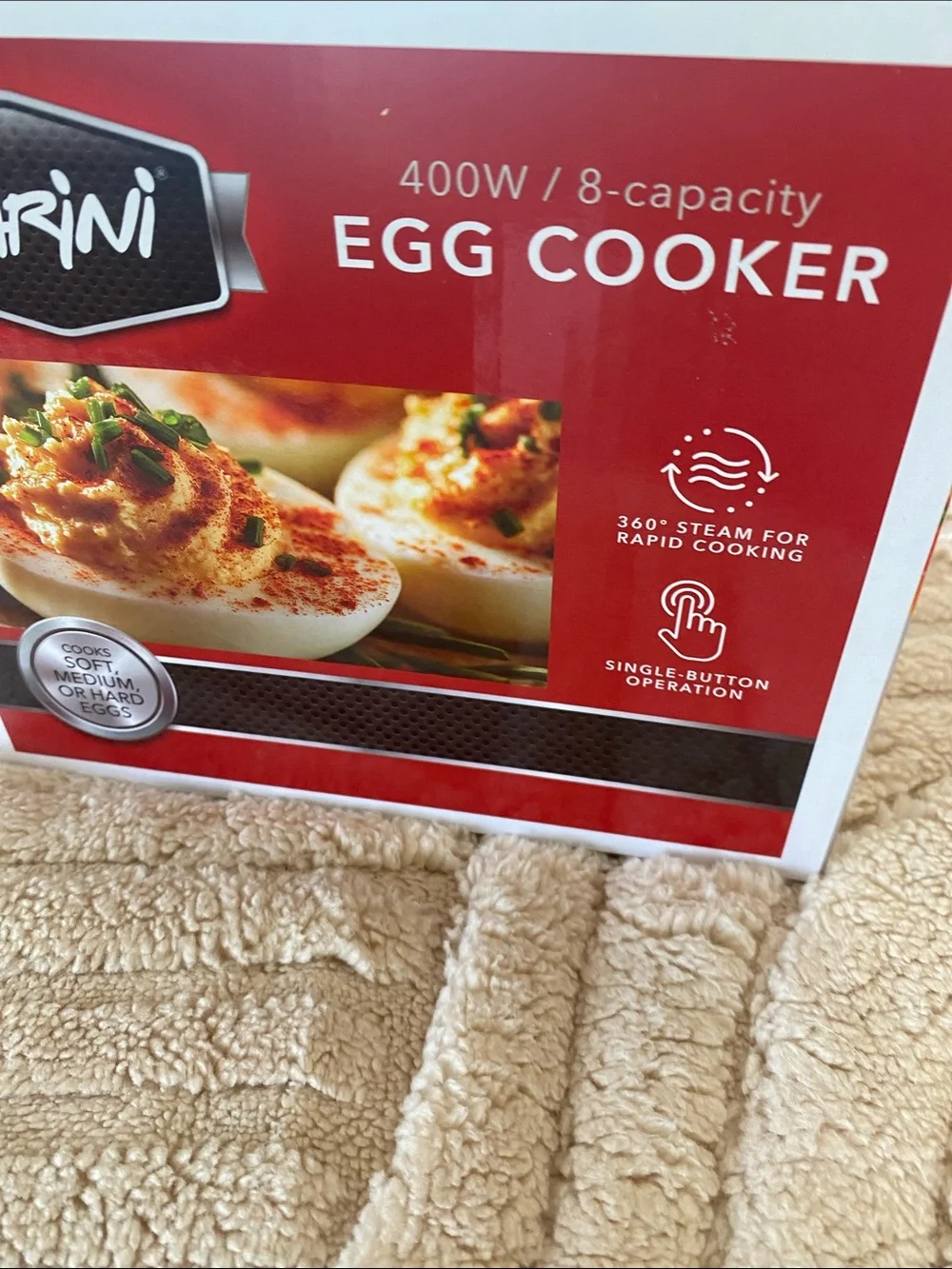 Parini Egg Cooker - White with Clear Lid
